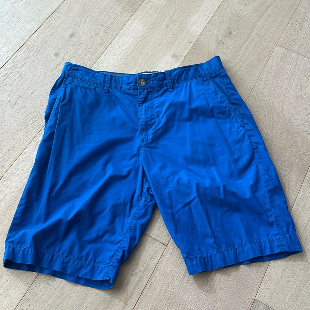 Men’s Penguin Bright Blue Flat Front Shorts, Size 32